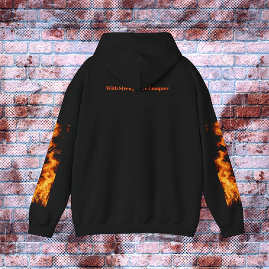 "In Courage We Trust" Graphic Print Hoodie