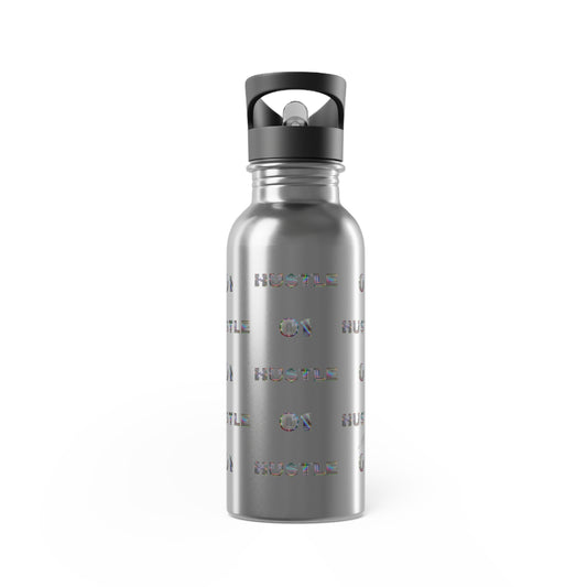 "No.1 HU$TLE" Stainless Steel Water Bottle With Straw (20oz)