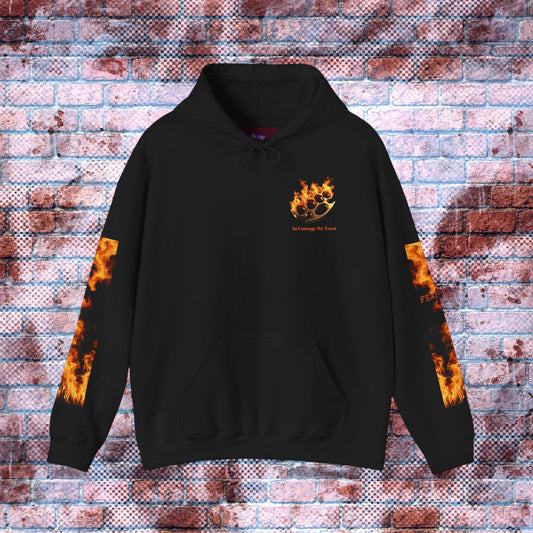 "In Courage We Trust" Graphic Print Hoodie