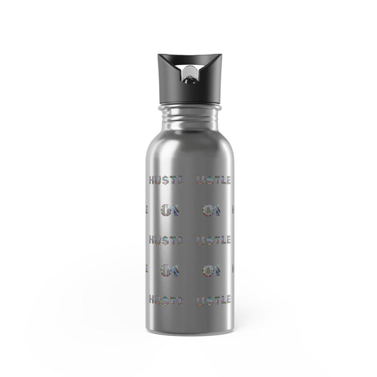 "No.1 HU$TLE" Stainless Steel Water Bottle With Straw (20oz)