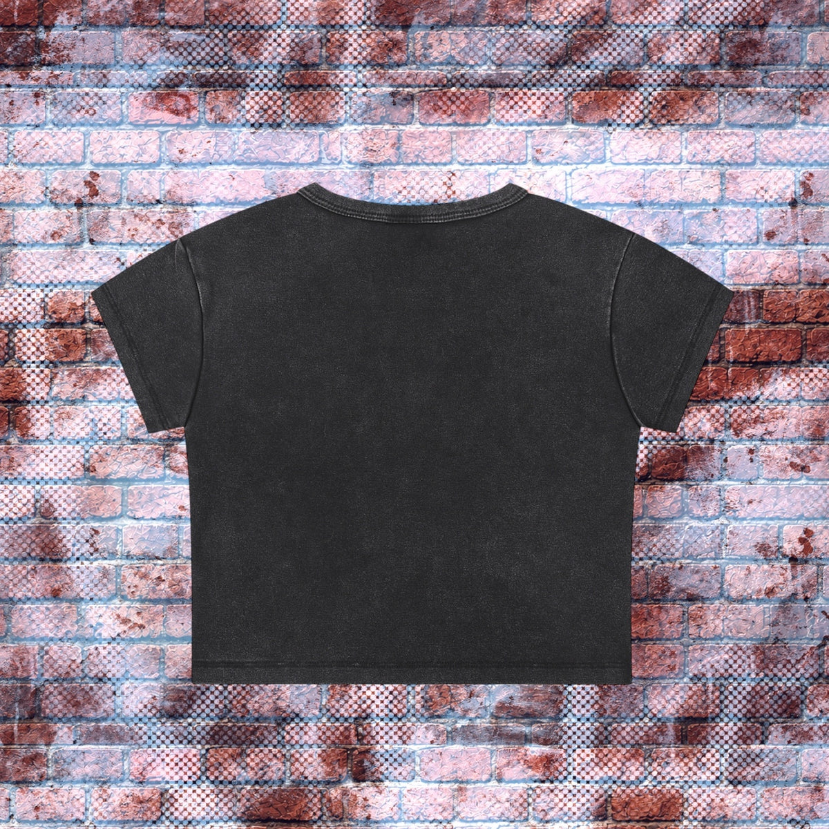 "ETERNAL-ROSE CHAINED RIBCAGE" Faded Wash Graphic Crop Top
