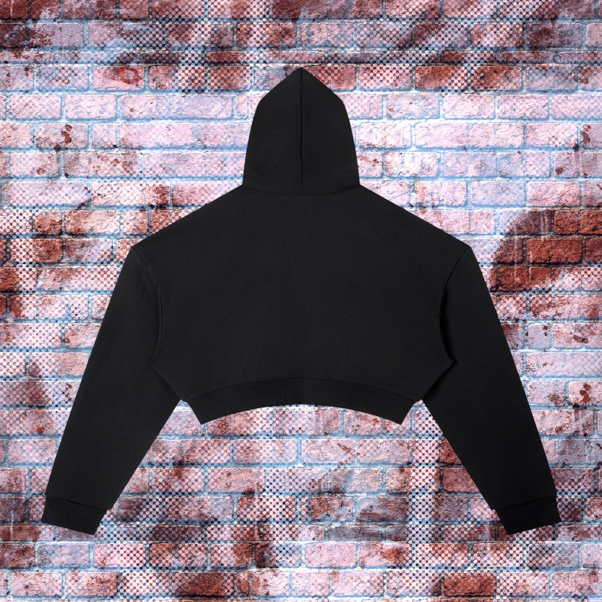 "N96 Neon Graffiti Logo" Essential Cropped Hoodie