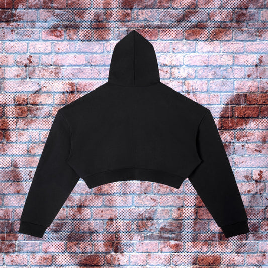 "N96 Neon Graffiti Logo" Essential Cropped Hoodie