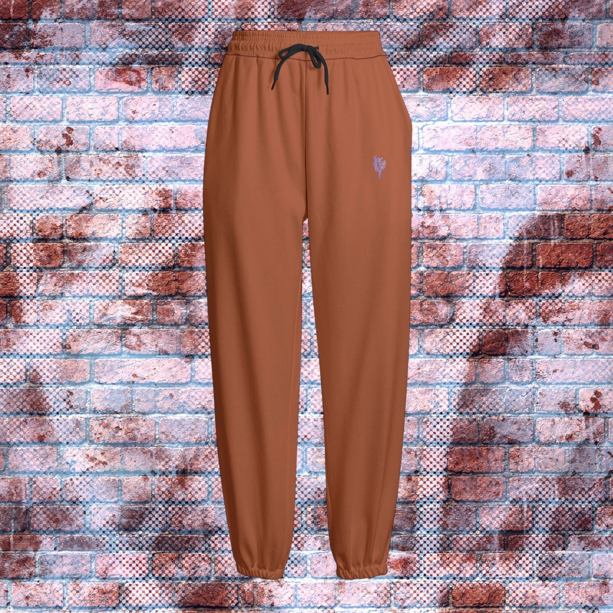 "N96 Neon Graffiti Logo" Fleece Sweatpants (Rusty Orange)