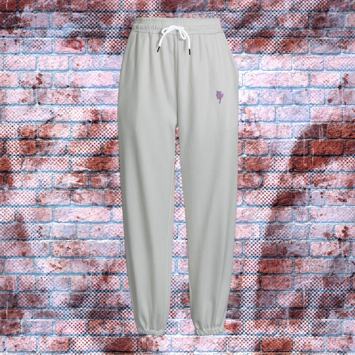 "N96 Neon Graffiti Logo" Fleece Sweatpants (Ash Gray)