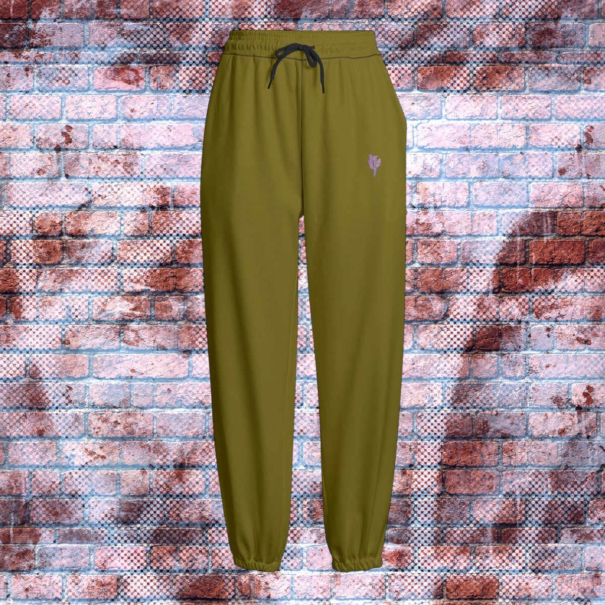"N96 Neon Graffiti Logo" Fleece Sweatpants (Honey Sage)