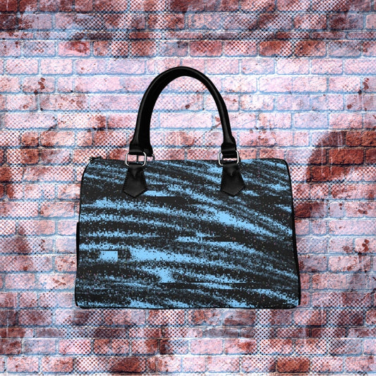 "Static Zebra" Graphic Mini Barrel Weekender Bag (Daydream Blue)