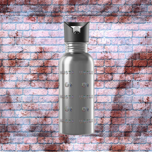 "No.1 HU$TLE" Stainless Steel Water Bottle With Straw (20oz)