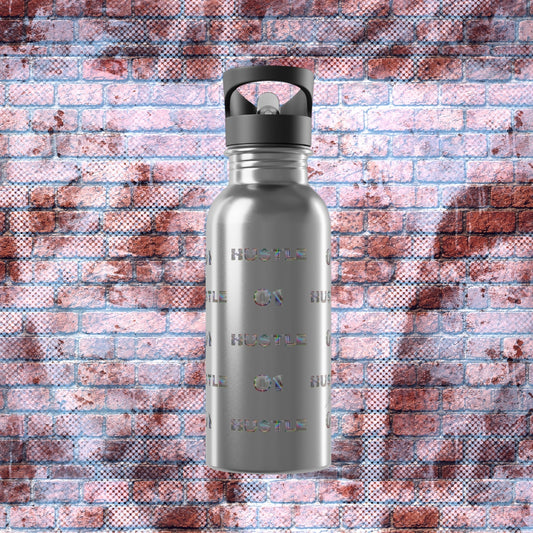 "No.1 HU$TLE" Stainless Steel Water Bottle With Straw (20oz)