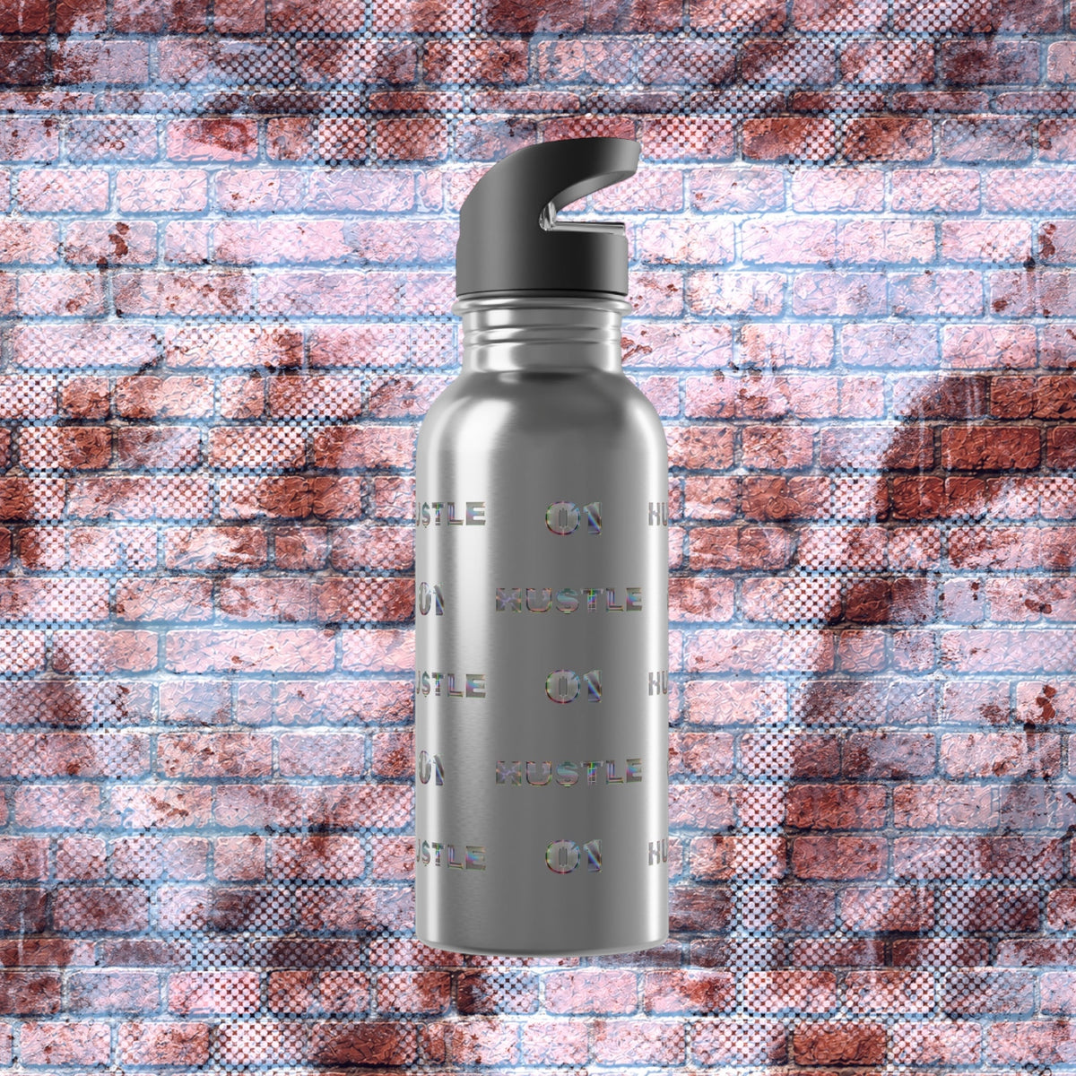 "No.1 HU$TLE" Stainless Steel Water Bottle With Straw (20oz)