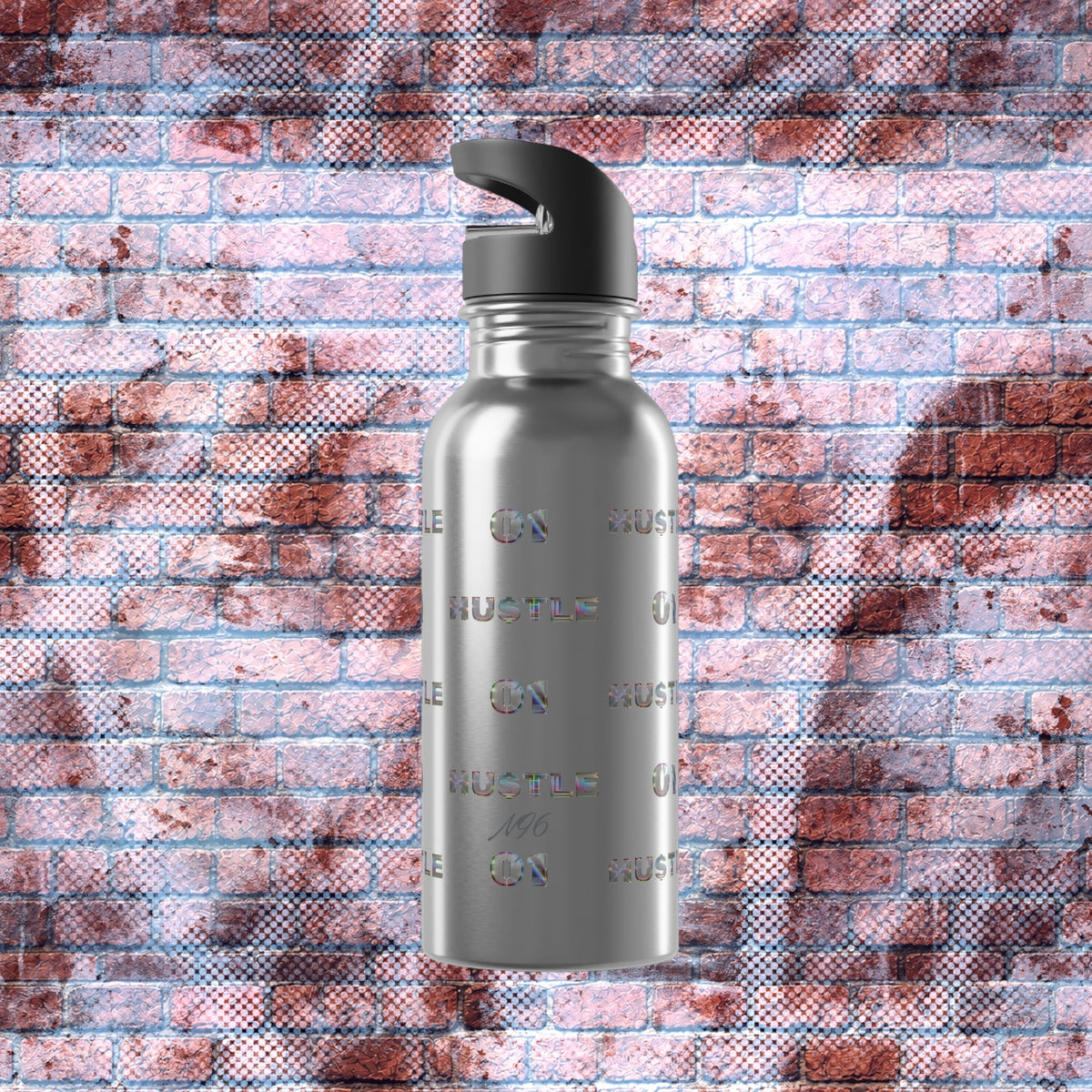 "No.1 HU$TLE" Stainless Steel Water Bottle With Straw (20oz)